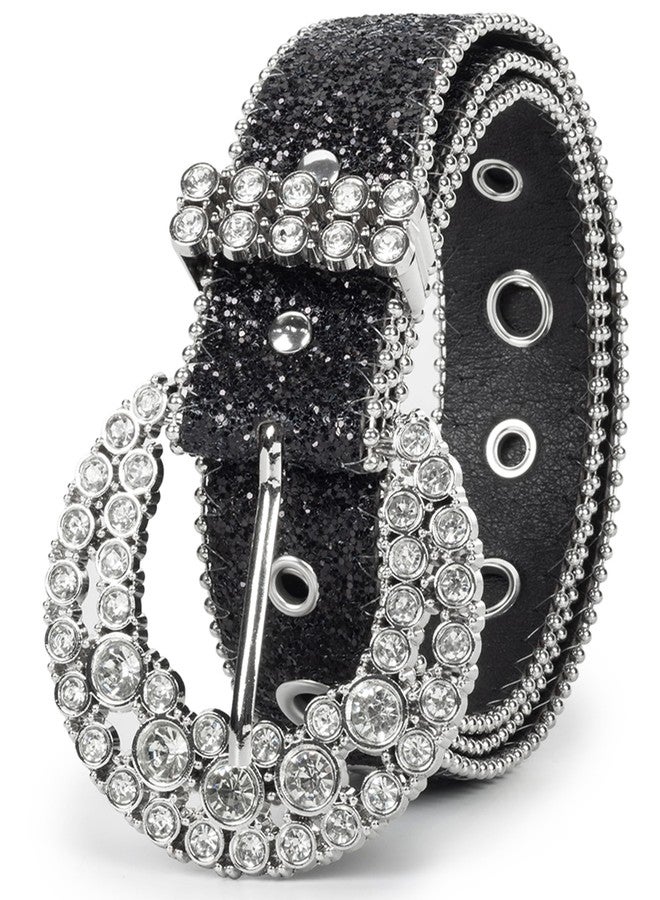 Vikodah Women Western Rhinestone Buckle Belt Fashion Cowgirl Cowboy Bling Studded Diamond Punk Waistband - Image 2